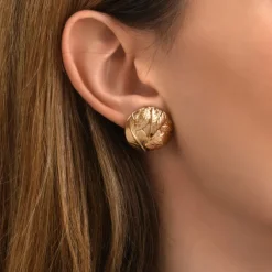 Lucy round clip-on earrings - white