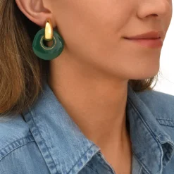Masseria clip-on earrings - green