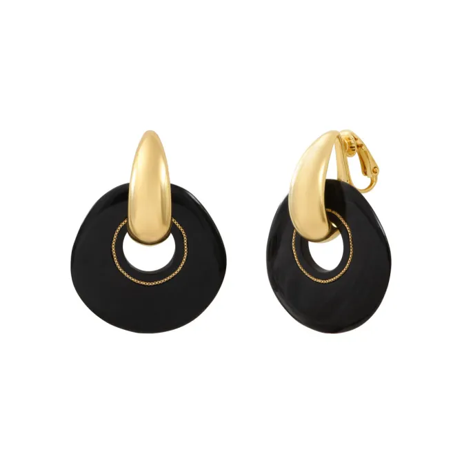 Masseria clip-on earrings - black