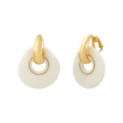 Masseria clip-on earrings - white