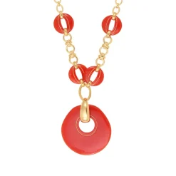 Masseria long chain necklace - coral