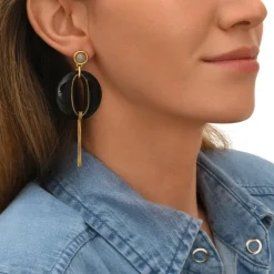 Masseria pierced stud earrings - black