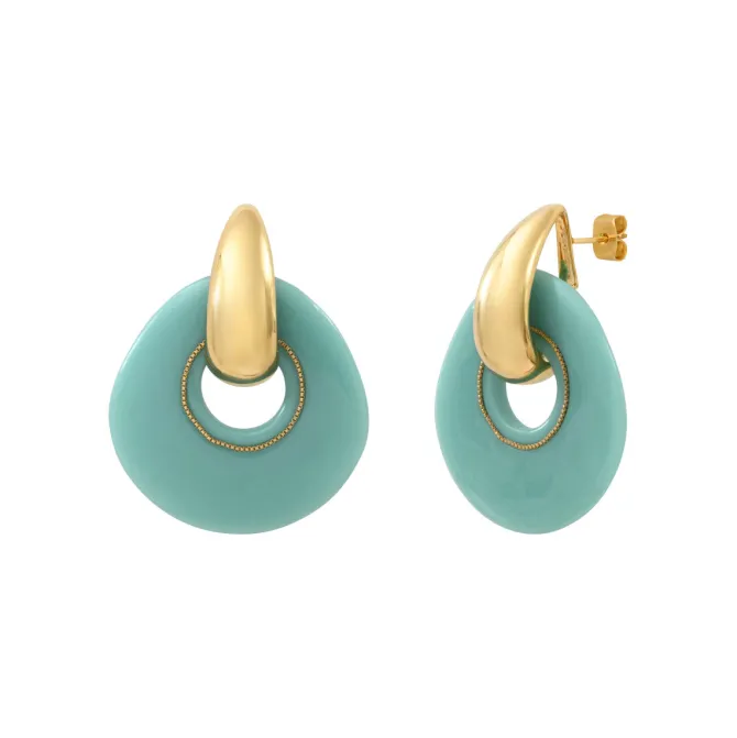 Masseria pierced stud earrings - turquoise