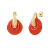 Masseria round pierced stud earrings - coral