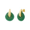 Masseria round pierced stud earrings - green