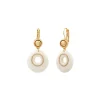 Masseria thin sleeper earrings - white