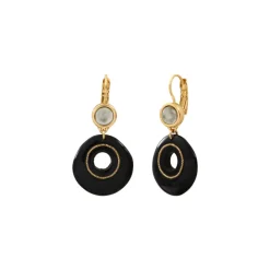 Masseria thin sleeper earrings - black