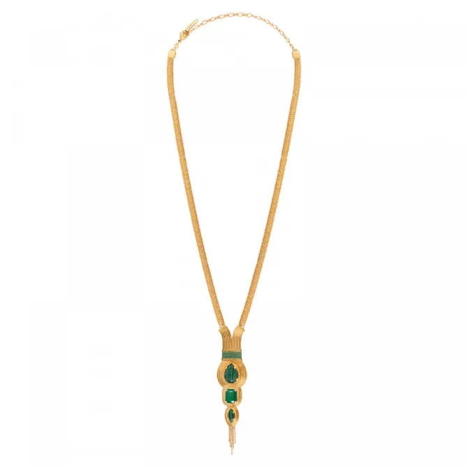 Mid-length Sun Necklace - Green