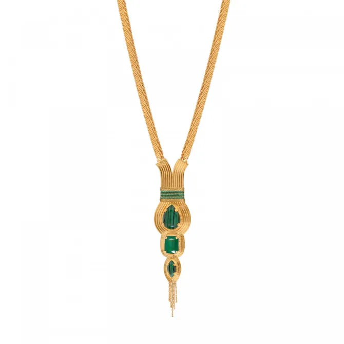 Mid-length Sun Necklace - Green