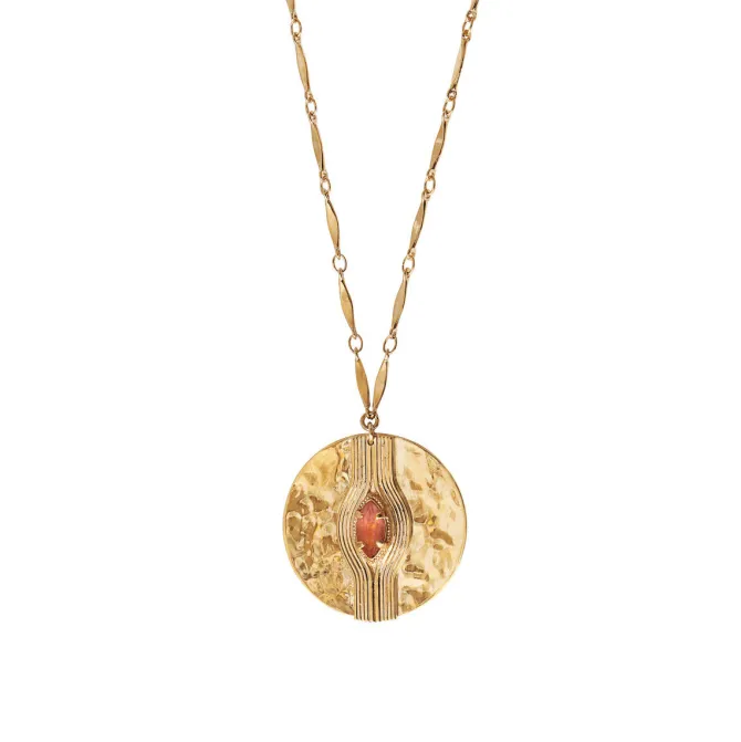 Mid-length Sun Necklace - Pink