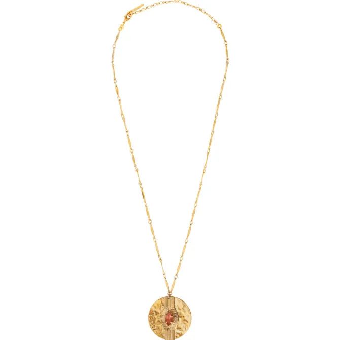 Mid-length Sun Necklace - Pink