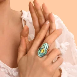 Mindoro ring - iridescent blue