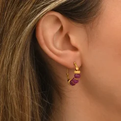 Mini Avola hoop earrings - violet