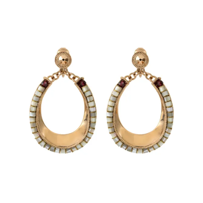 Ninon clip-on earrings - mother-of-pearl