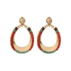 Ninon clip-on earrings - turquoise and red