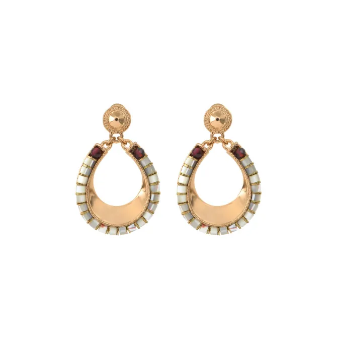 Ninon fine stud earrings - mother-of-pearl