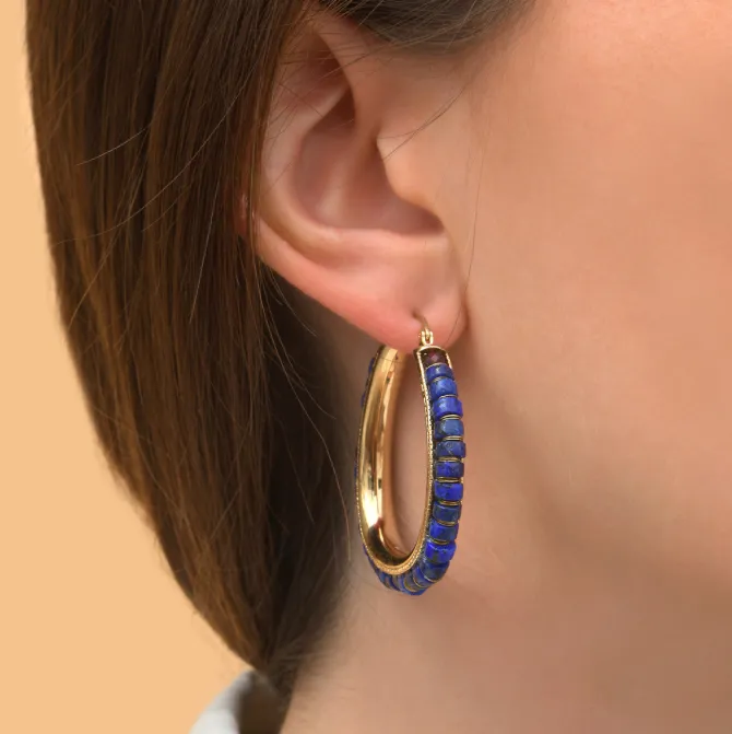 Ninon hoop earrings - blue