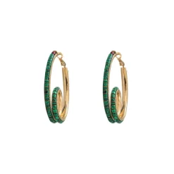 Ninon hoop earrings - green
