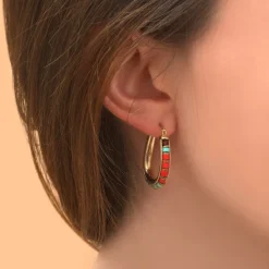 Ninon hoop earrings - red