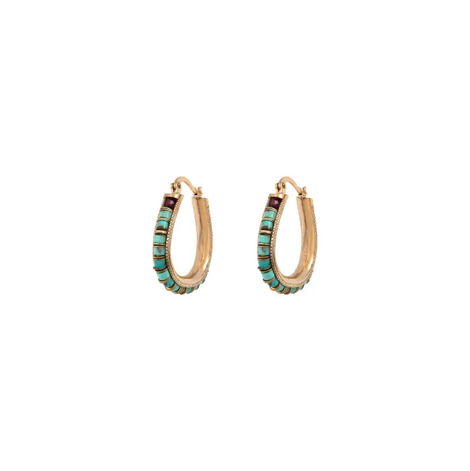 Ninon hoop earrings - turquoise