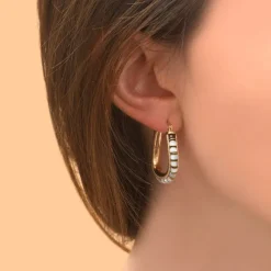 Ninon hoop earrings - white