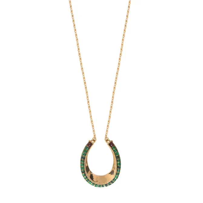 Ninon long necklace - green