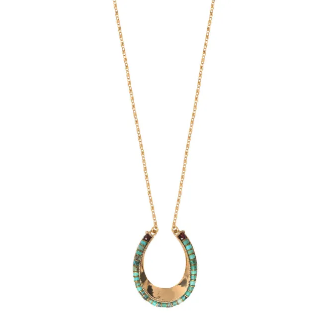 Ninon long necklace - turquoise