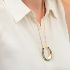 Ninon long necklace - turquoise