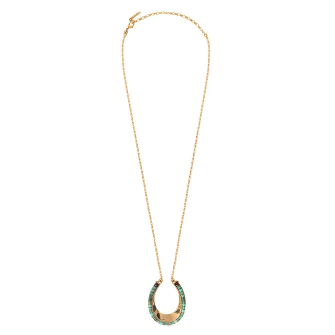 Ninon long necklace - turquoise