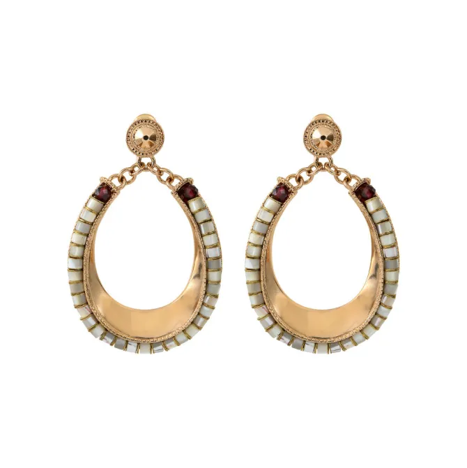 Ninon pierced stud earrings - mother-of-pearl