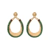 Ninon pierced stud earrings - green