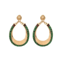Ninon pierced stud earrings - green