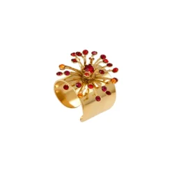 Noémie adjustable medium ring - red