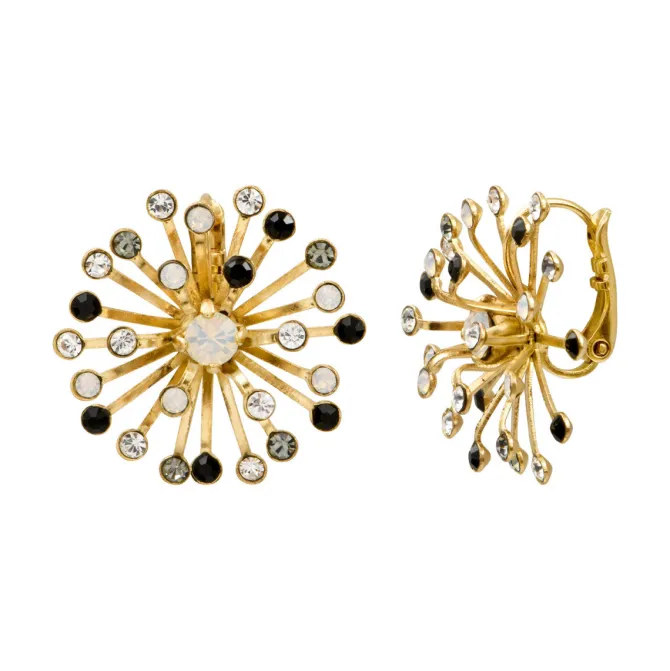 Noémie sleeper earrings - black and white