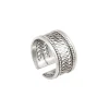 Noor adjustable medium wide ring - silver