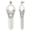Noor dangling sleeper earrings - silver