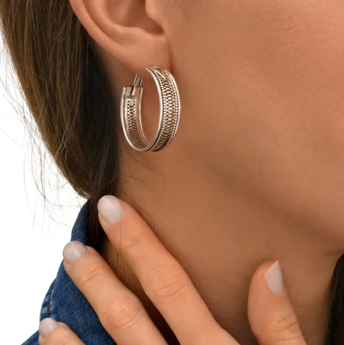 Noor hoop earrings - silver