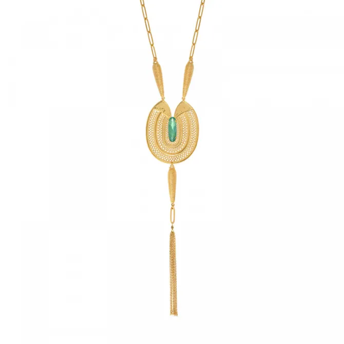 Noor long necklace - green