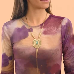 Noor long necklace - green