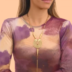 Noor long necklace - pink