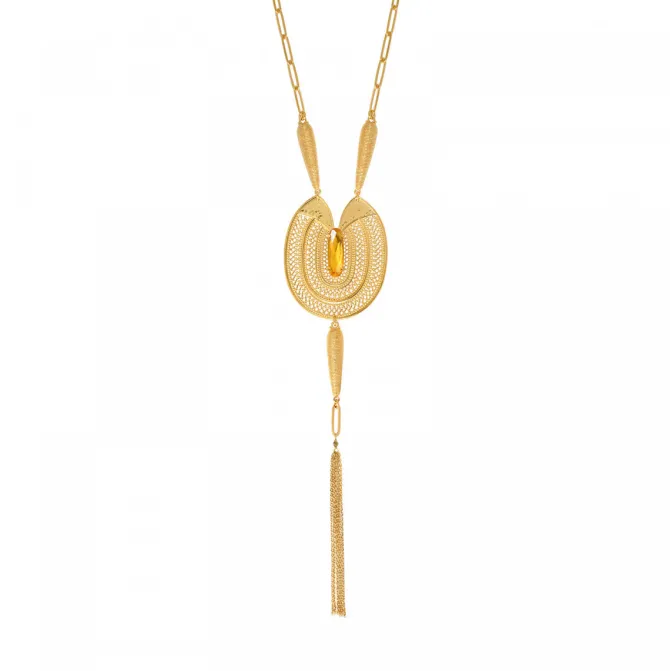 Noor long necklace - yellow
