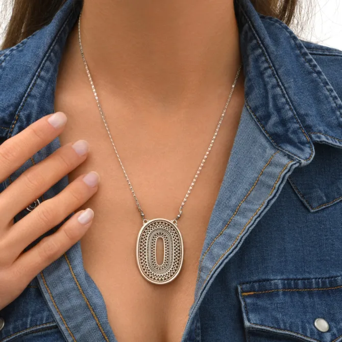 Noor pendant necklace - silver