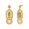 Noor pierced stud earrings - green