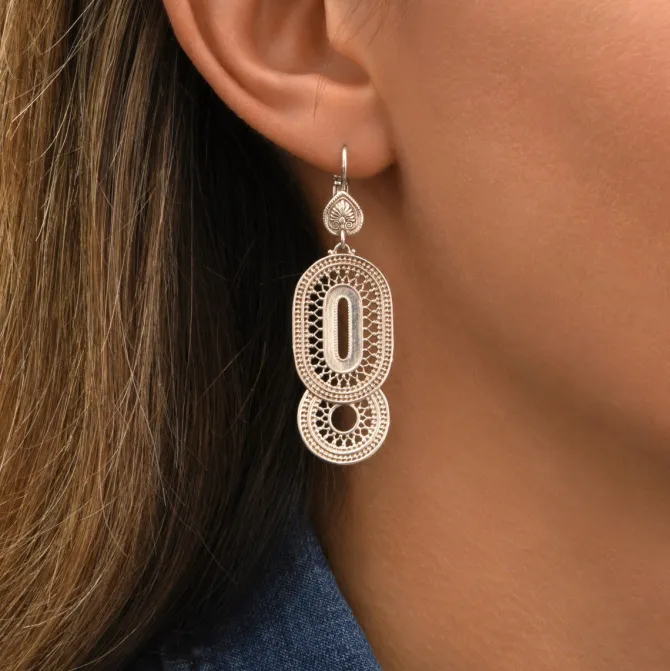 Noor sleeper earrings - silver