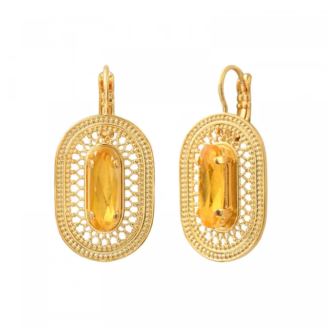 Noor sleeper earrings - yellow