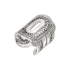 Noor wide adjustable ring - silver