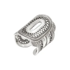 Noor wide adjustable ring - silver