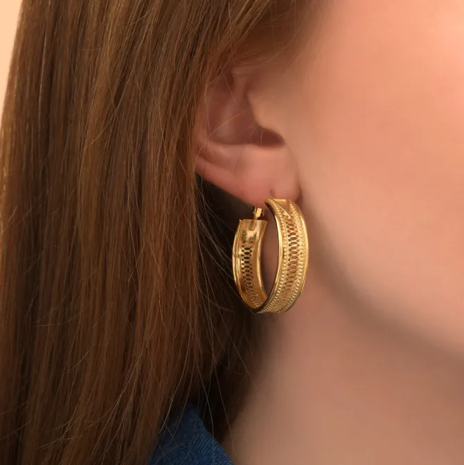 Noor wide hoop earrings - gold