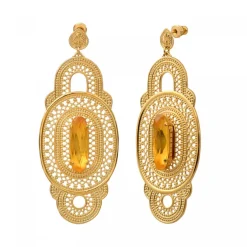Noor wide stud earrings - yellow
