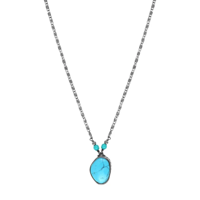 Noto adjustable delicate pendant necklace - turquoise